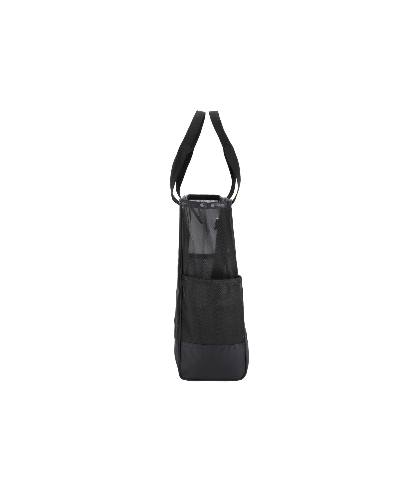 Sheer Large Open Tote<br>Black Sheer