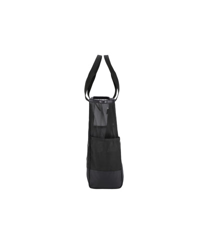 Sheer Large Open Tote<br>Black Sheer