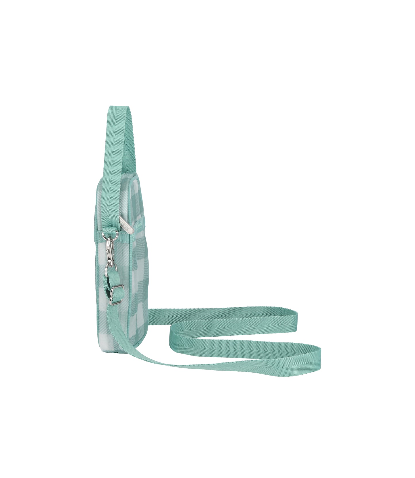Sheer Mini Phone Crssbody<br>Green Field Gingham Sheer
