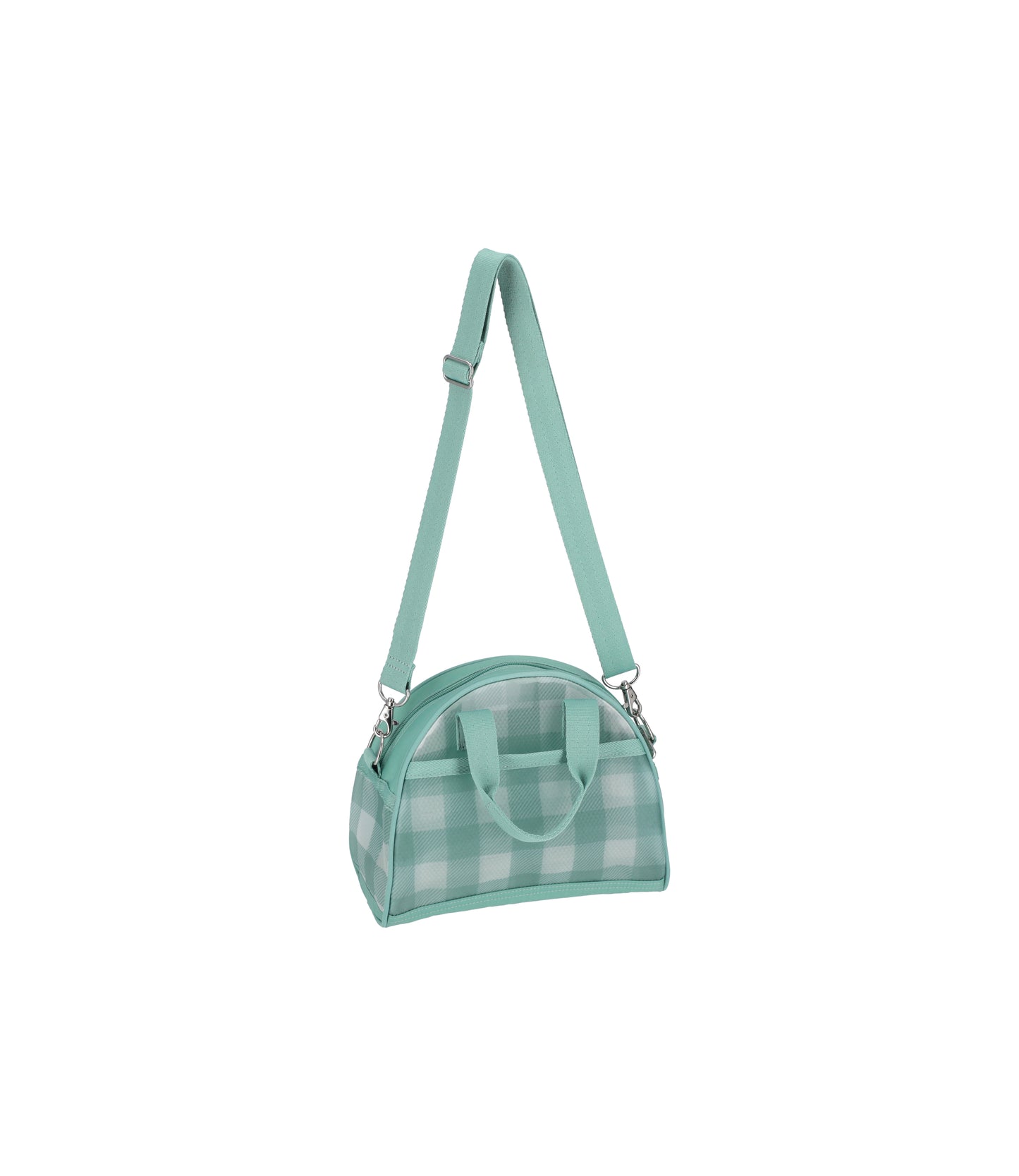 Sheer Round Small Satchel<br>Green Field Gingham Sheer