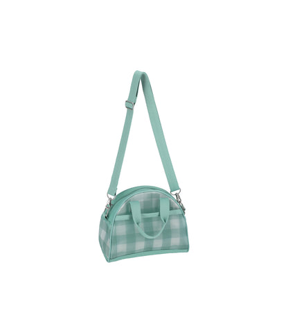 Sheer Round Small Satchel<br>Green Field Gingham Sheer