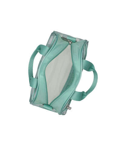 Sheer Round Small Satchel<br>Green Field Gingham Sheer
