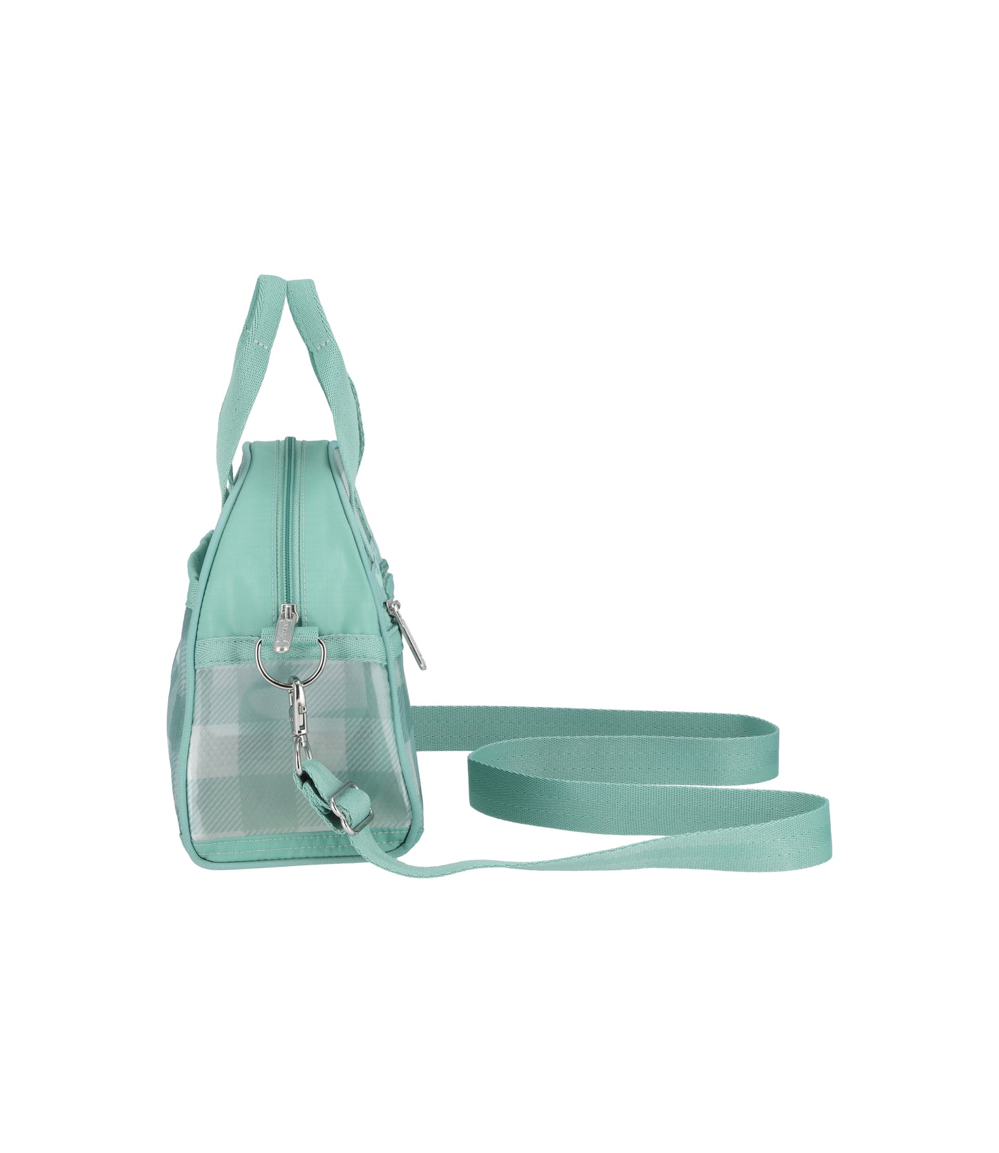 Sheer Round Small Satchel<br>Green Field Gingham Sheer