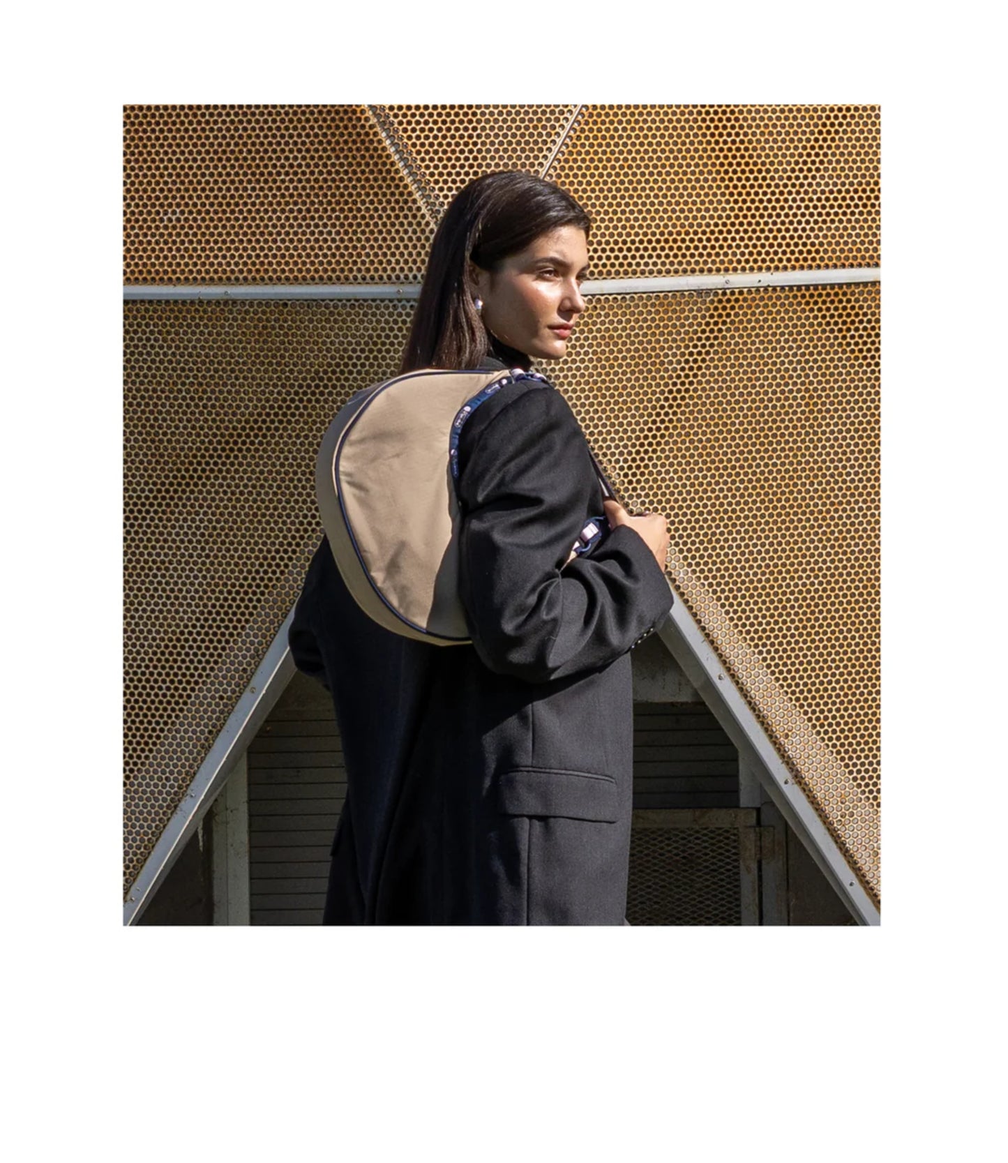 Small Crescent Shoulder<br>Spectator Bone/Navy