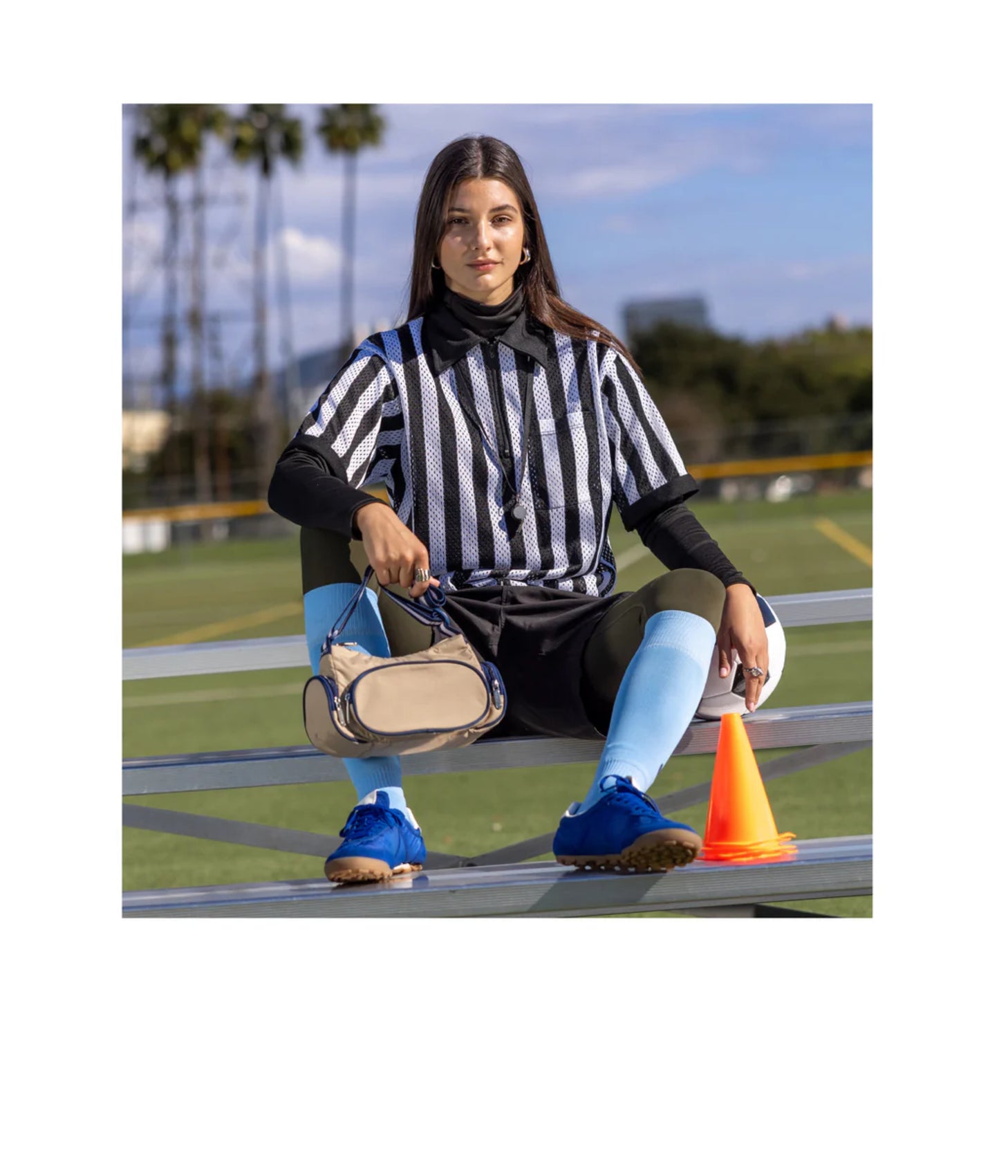 3 Pocket Shoulder Bag<br>Spectator Bone/Navy