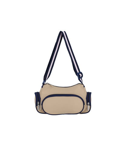 3 Pocket Shoulder Bag<br>Spectator Bone/Navy