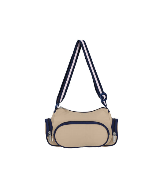 3 Pocket Shoulder Bag<br>Spectator Bone/Navy