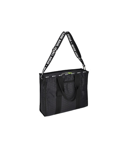 MSGM Large Boat Tote<br>Boat Tote Black Jacquard