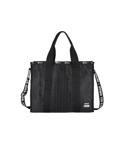MSGM Large Boat Tote<br>Boat Tote Black Jacquard