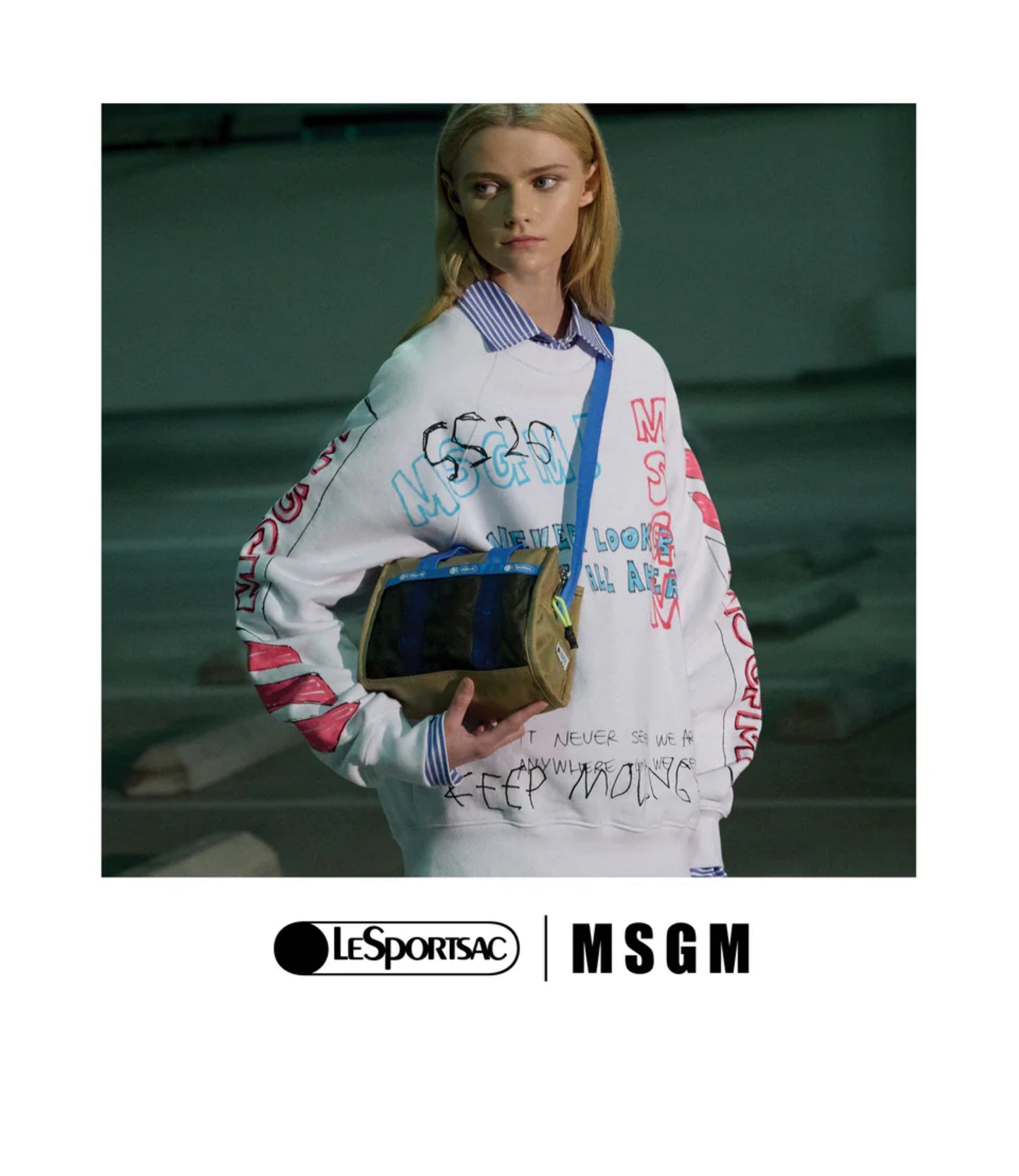 MSGM Metro Crossbody<br>Metro Khaki/Blue