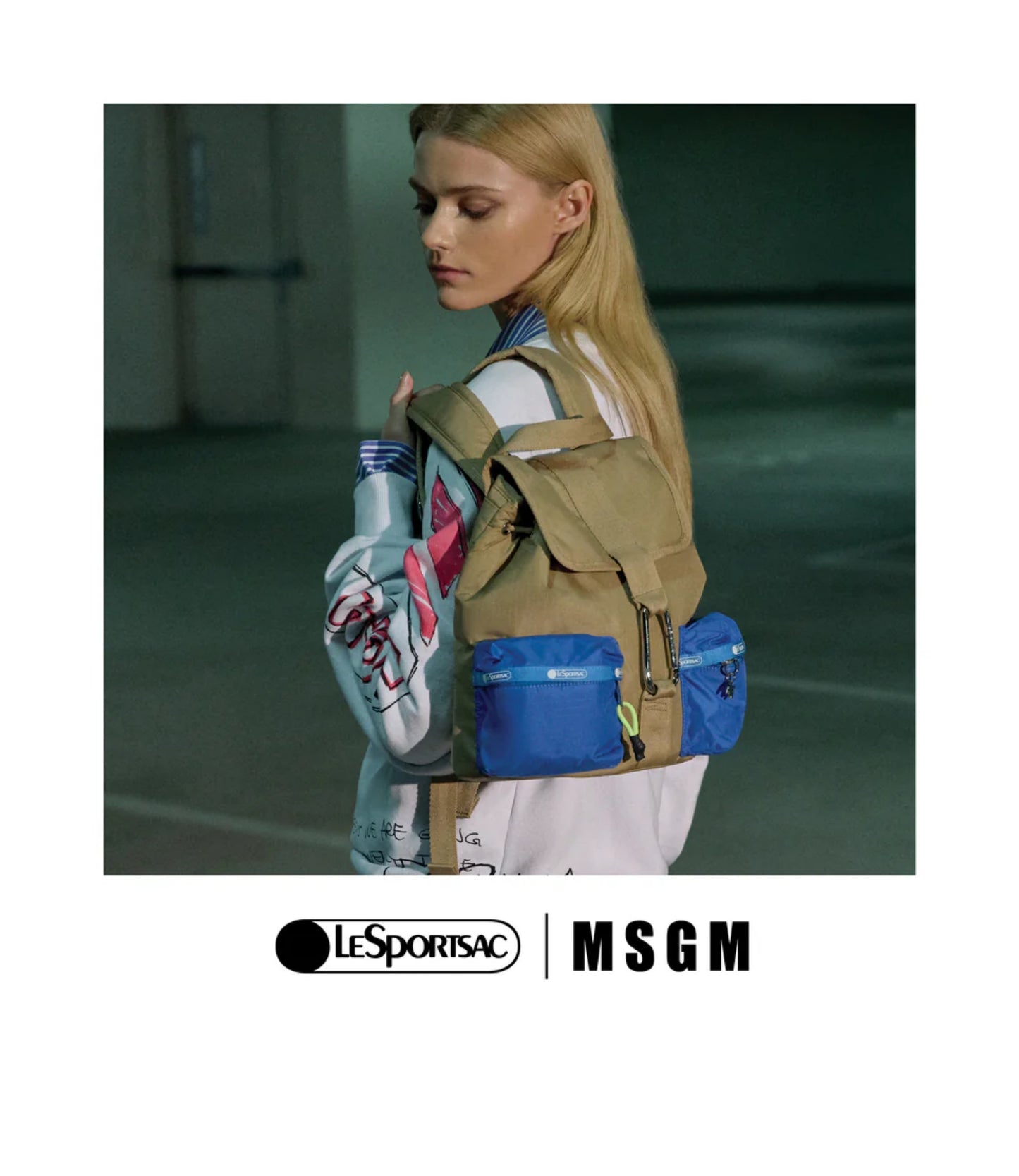 MSGM Voyager Backpack<br>Voyager Khaki/Blue