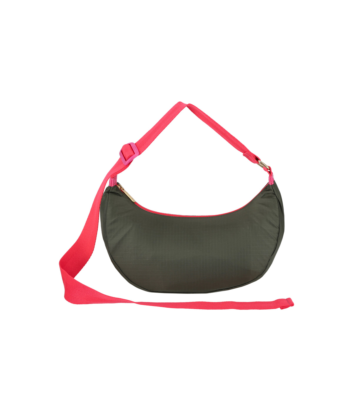 Medium Hammock Adjustable Bag<br>Avocado/Beige Pink Webbing