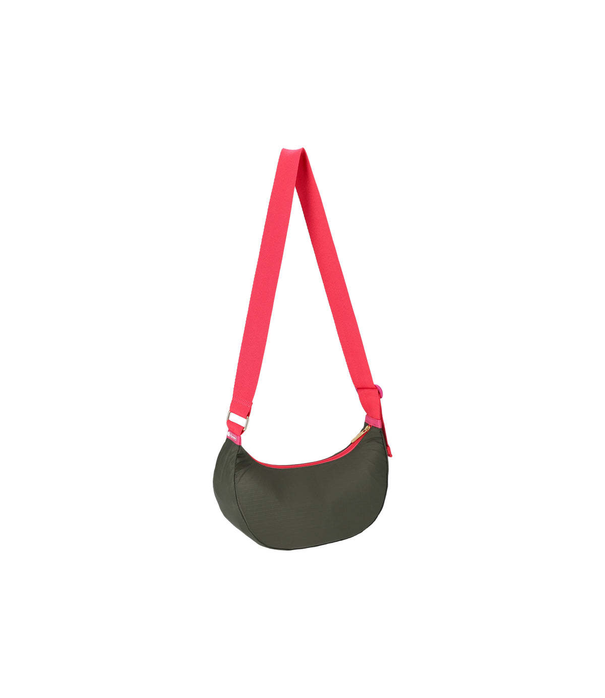 Medium Hammock Adjustable Bag<br>Avocado/Beige Pink Webbing