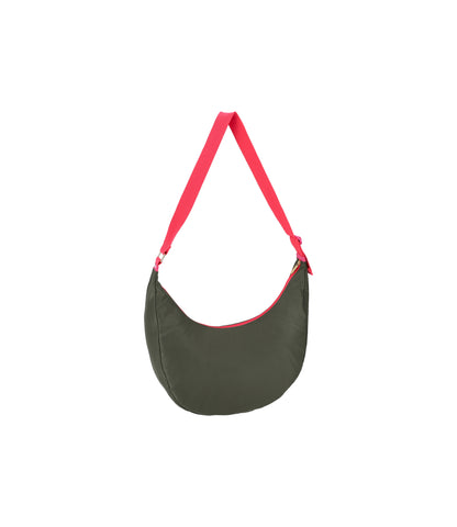 Large Hammock Large Adjustable Bag<br>Avocado/Beige Pink Webbing