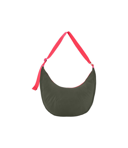 Large Hammock Large Adjustable Bag<br>Avocado/Beige Pink Webbing