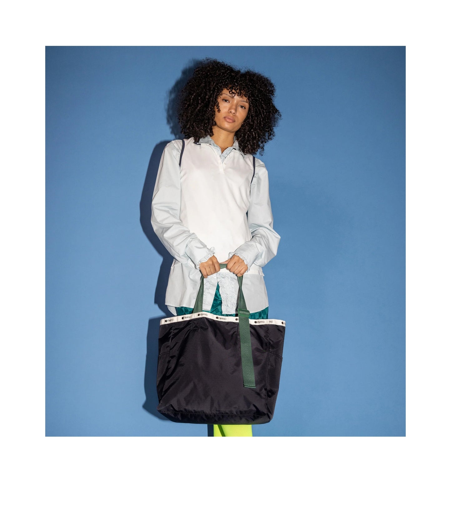 Large Handle Adjustable Tote<br>Deep Sea/Bottle Green Webbing