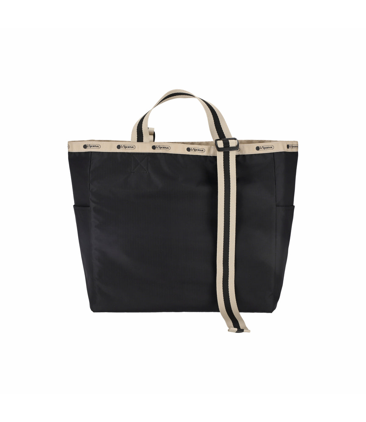 Large Handle Adjustable Tote<br>Black/Black Beige Webbing