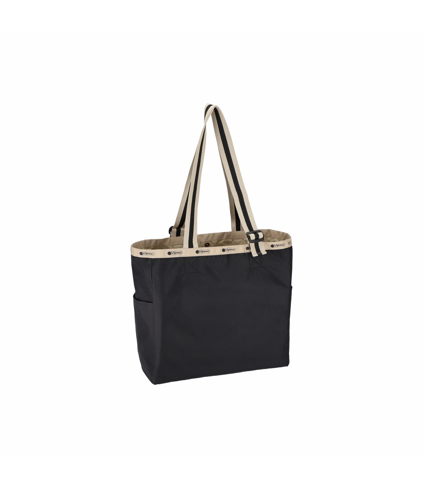 Large Handle Adjustable Tote<br>Black/Black Beige Webbing