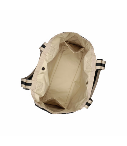 Large Handle Adjustable Tote<br>Black/Black Beige Webbing