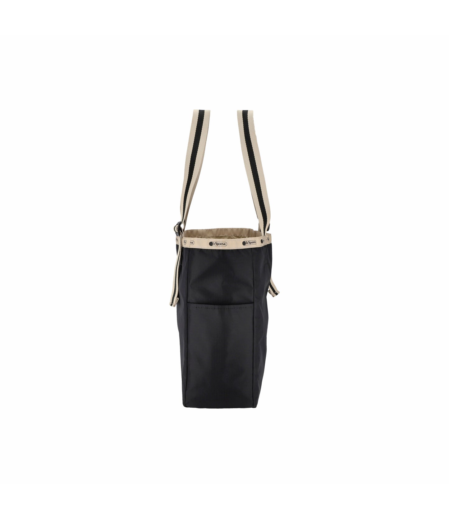 Large Handle Adjustable Tote<br>Black/Black Beige Webbing
