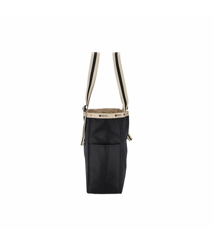 Large Handle Adjustable Tote<br>Black/Black Beige Webbing