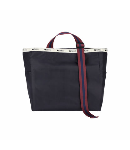 Large Handle Adjustable Tote<br>Deep Sea/Purple Navy Webbing