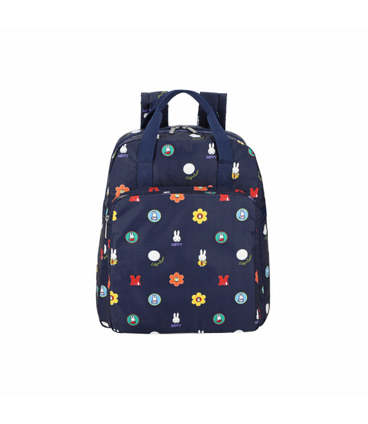 Medium East/West Backpack<br>Miffy Navy Polka Dot