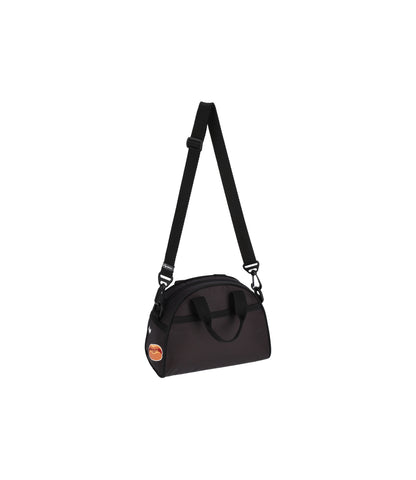 PW Round Small Satchel<br>Black Sticker Patchwork