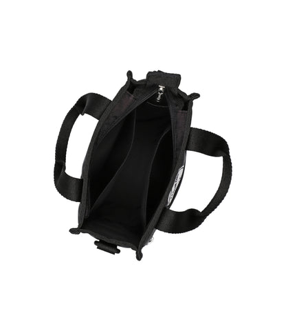 PW Mini North/South Tote<br>Black Sticker Patchwork