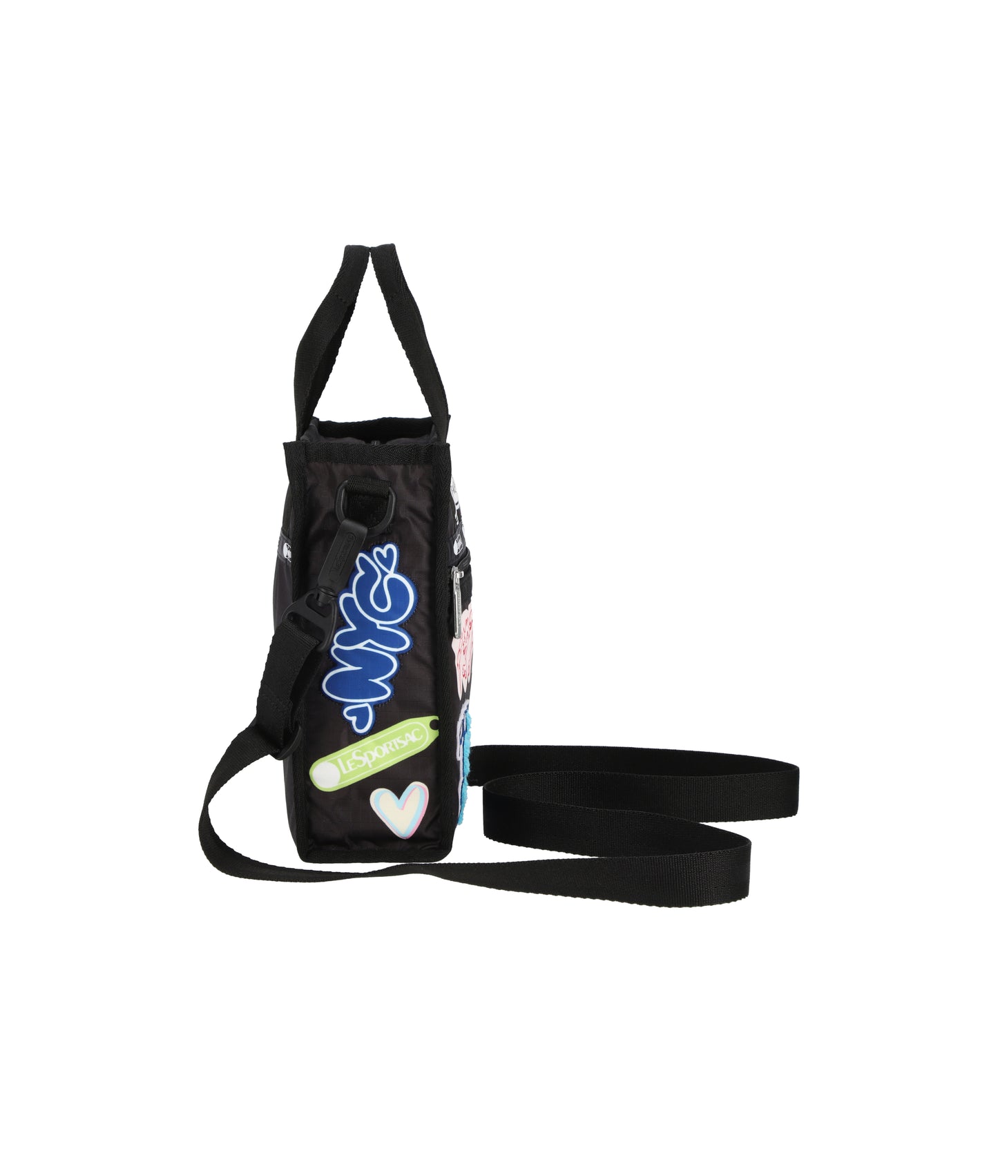 PW Mini North/South Tote<br>Black Sticker Patchwork
