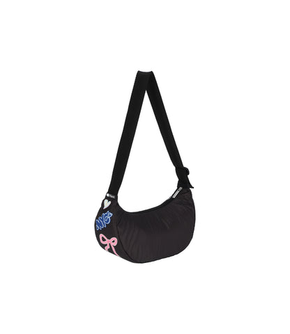 PW Small Hobo<br>Black Sticker Patchwork