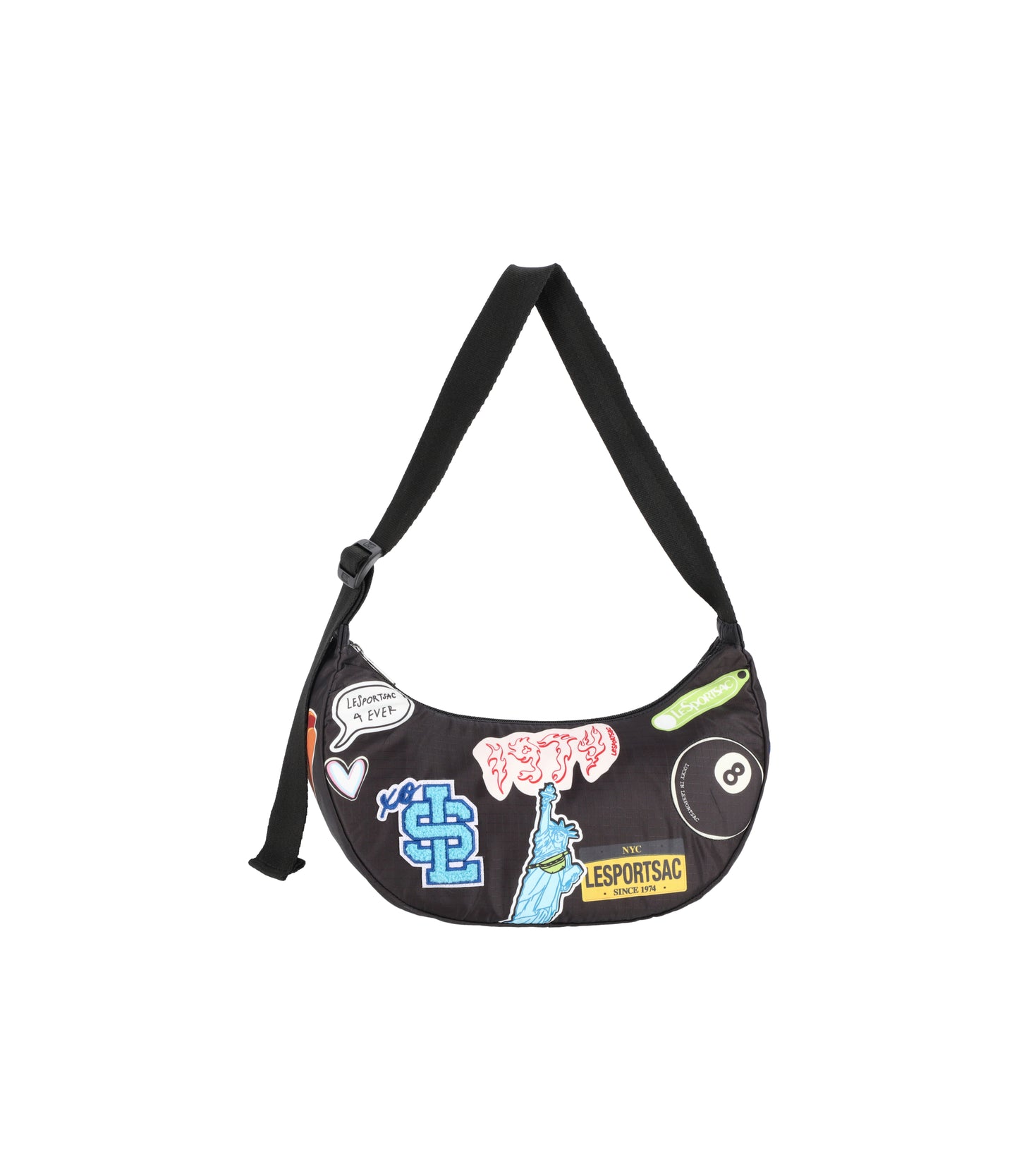 PW Small Hobo<br>Black Sticker Patchwork