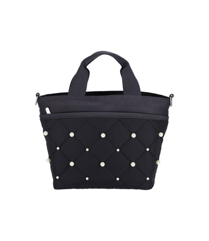 Small Bucket Tote With Pearls<br>Deep Sea Pearl