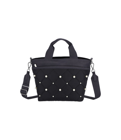 Small Bucket Tote With Pearls<br>Deep Sea Pearl