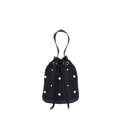 Drawstring Bucket With Pearls<br>Deep Sea Pearl