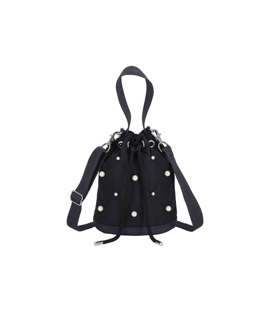 Drawstring Bucket With Pearls<br>Deep Sea Pearl