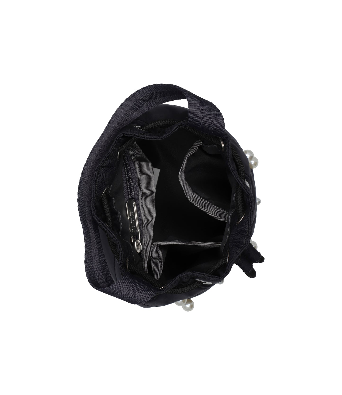 Drawstring Bucket With Pearls<br>Deep Sea Pearl