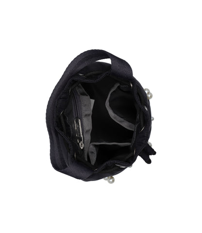 Drawstring Bucket With Pearls<br>Deep Sea Pearl