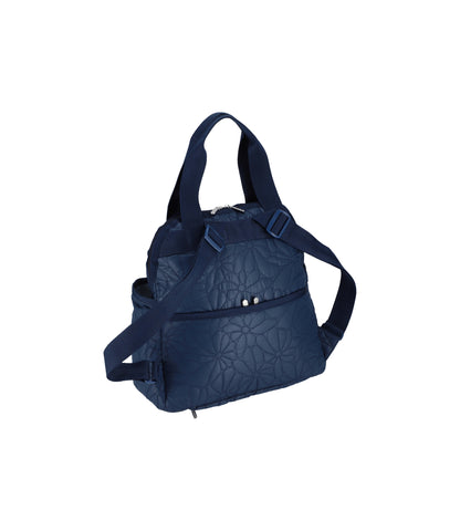 Double Trouble Backpack<br>Navy Quilted Blooms