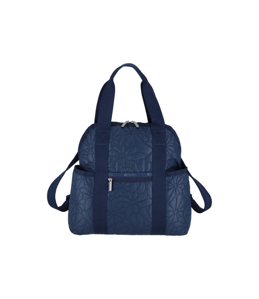 Double Trouble Backpack<br>Navy Quilted Blooms