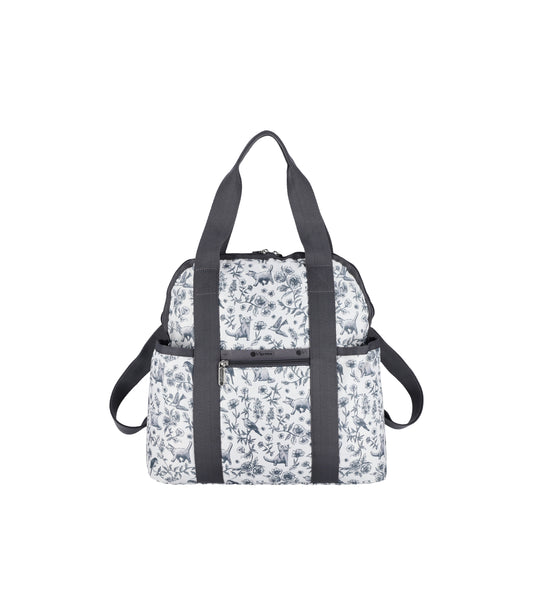 Double Trouble Backpack<br>Floral Birds And Cats