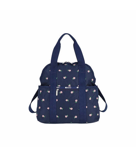 Double Trouble Backpack<br>Pink Roses Embroidery