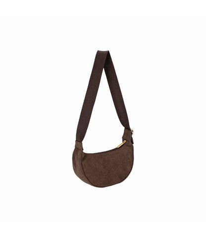 Small Suede Zip Hobo<br>Dark Chocolate Suede