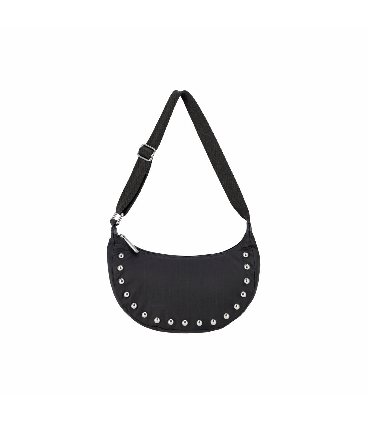 Studs Small Zip Hobo<br>Black Studs