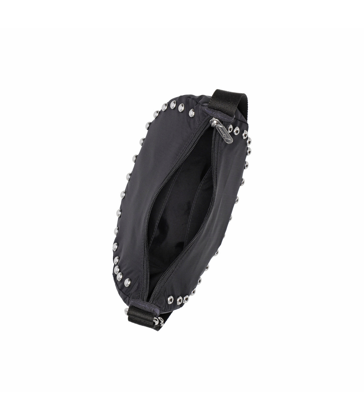 Studs Small Zip Hobo<br>Black Studs
