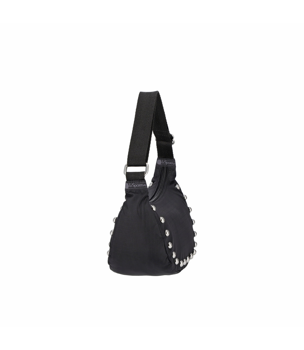Studs Small Zip Hobo<br>Black Studs