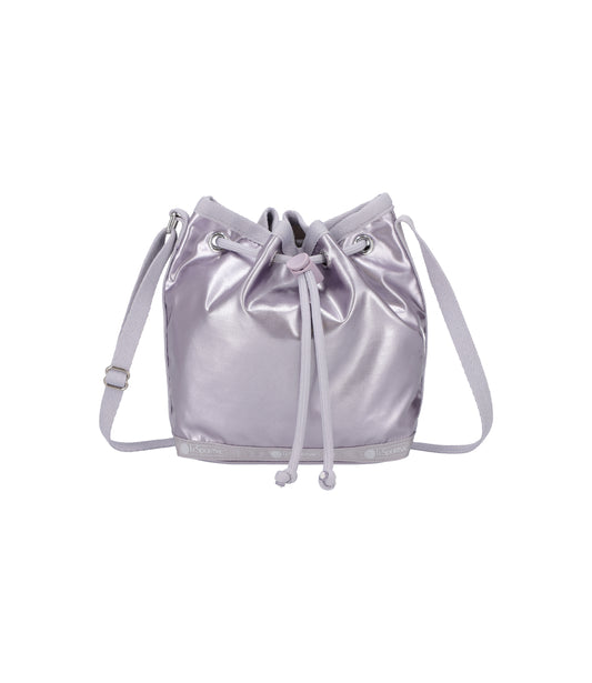Micro Drawstring Bag<br>Silver Lilac Shine