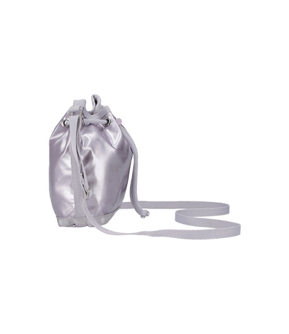 Micro Drawstring Bag<br>Silver Lilac Shine