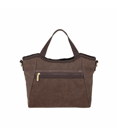 Suede Double Handle Hobo<br>Dark Chocolate Suede