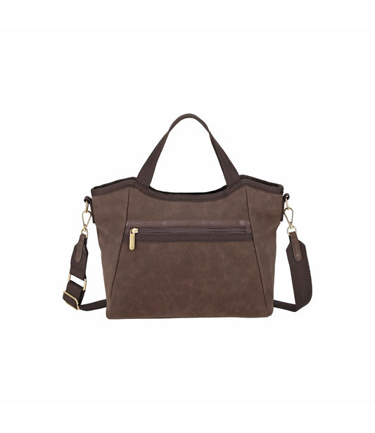 Suede Double Handle Hobo<br>Dark Chocolate Suede